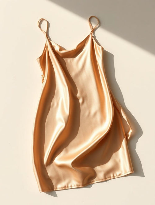 Champagne silk slip dress